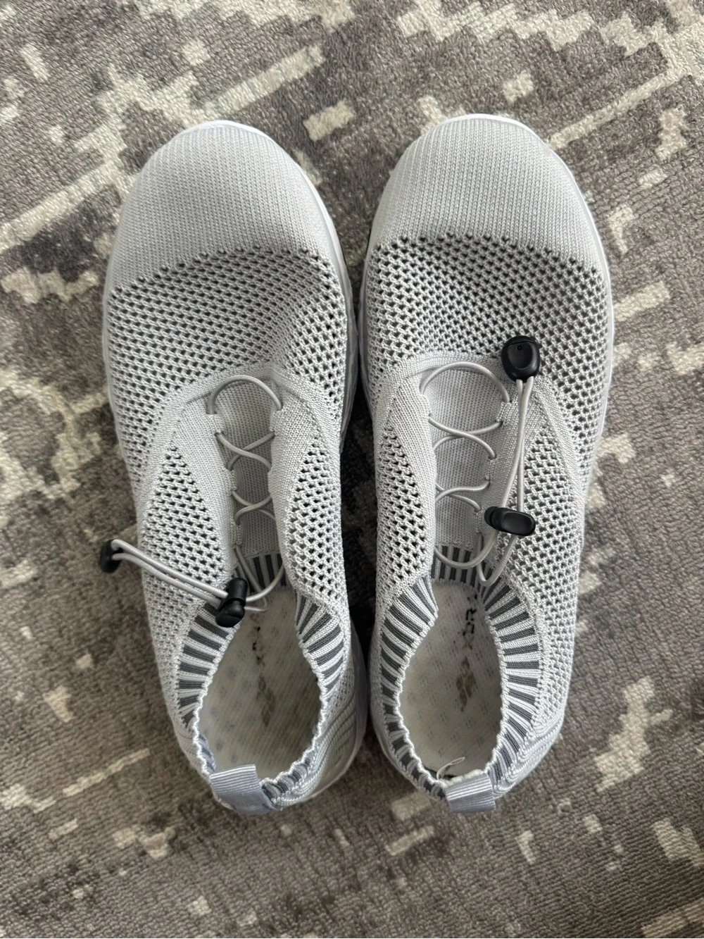 Light Gray Knit Slip-On Athletic Water Shoes Sneakers